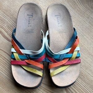 Think! Women's Colorful Leather Sandals